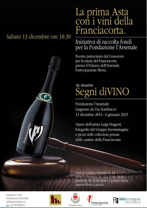 Un Successo le bottiglie di Franciacorta all'asta per l'Arsenale Iseo