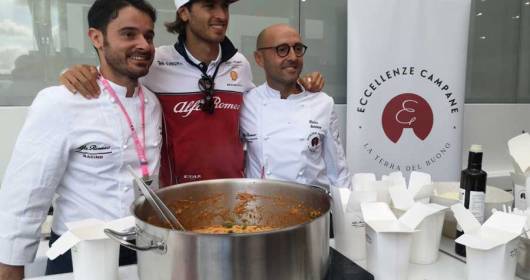 GP Monza Antonio Giovinazzi con chef di Eccellenze Campane