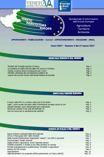 10 ANNI DI AGRICOLTURA VENETA ANALISI DELL'EVOLUZIONE DEL SETTORE PER LE SFIDE FUTURE