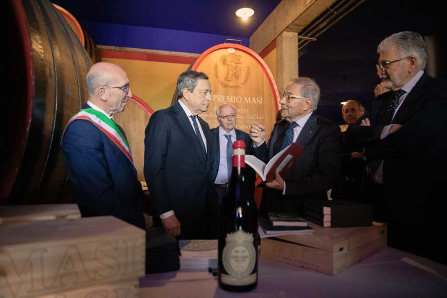 Presidente del Consiglio Mario Draghi in visita  a Masi Agricola, nel cuore della Valpolicella Classica