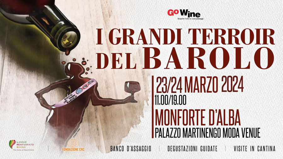 Tutti i vini in degustazione a I Grandi Terroir del Barolo, Monforte d'Alba sabato 23 e domenica 24 marzo