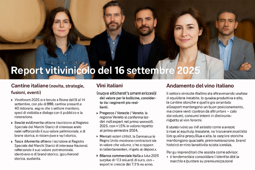 Report vitivinicolo del 16 settembre 2025