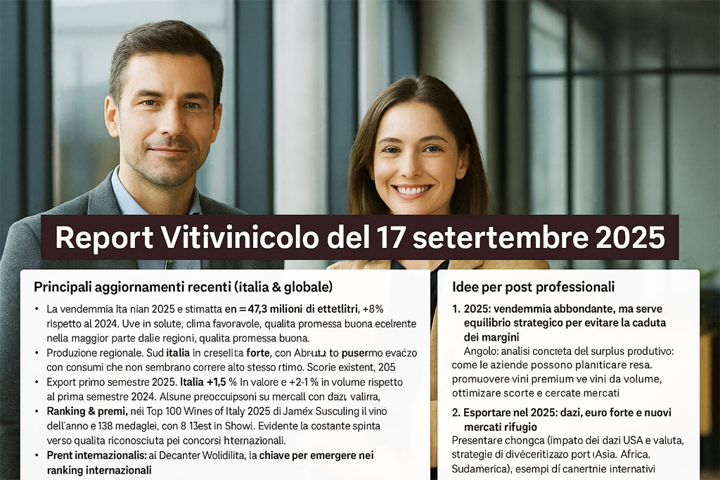 Report vitivinicolo del 17 settembre 2025