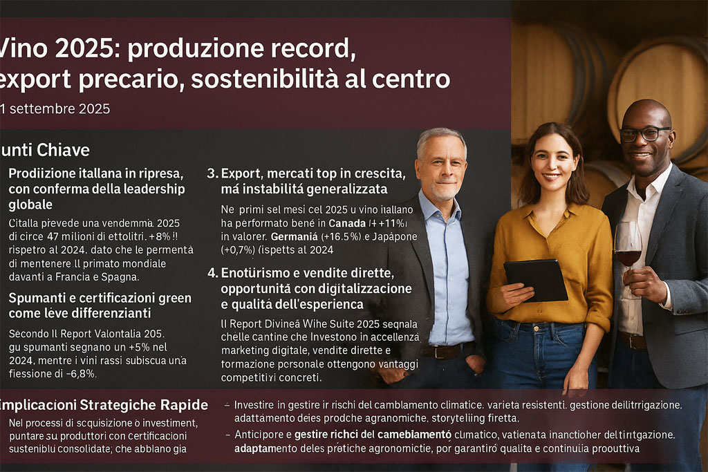 Report vitivinicolo del 21 settembre 2025