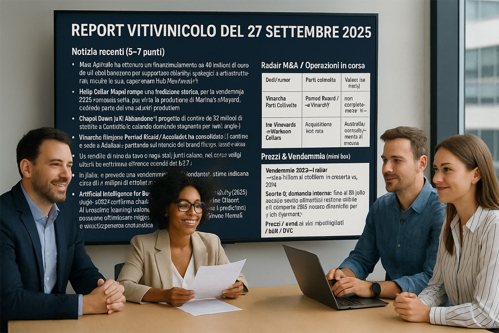 Report vitivinicolo del 27 settembre 2025